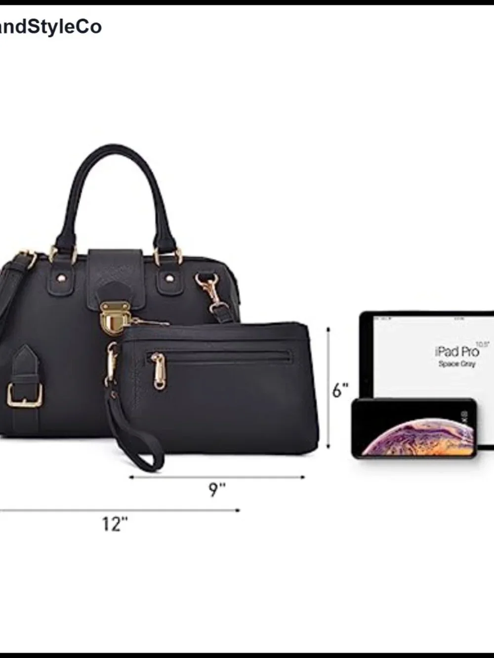 Vegan Leather Satchel Work Tote Top Handle Handbag